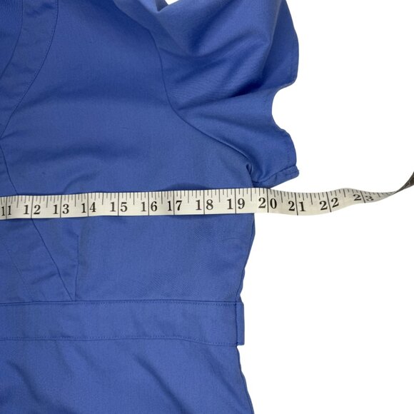 Grey’s Anatomy Mock Wrap Scrub Top – Soft Blue, Size M - Picture 3 of 7